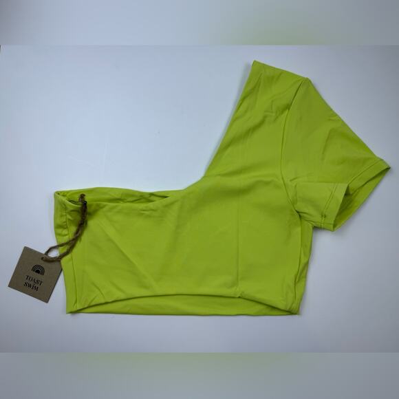 NWT Free People x Toast Bikini Set One Shoulder Top Daiquiri Green Size XS - Picture 5 of 12